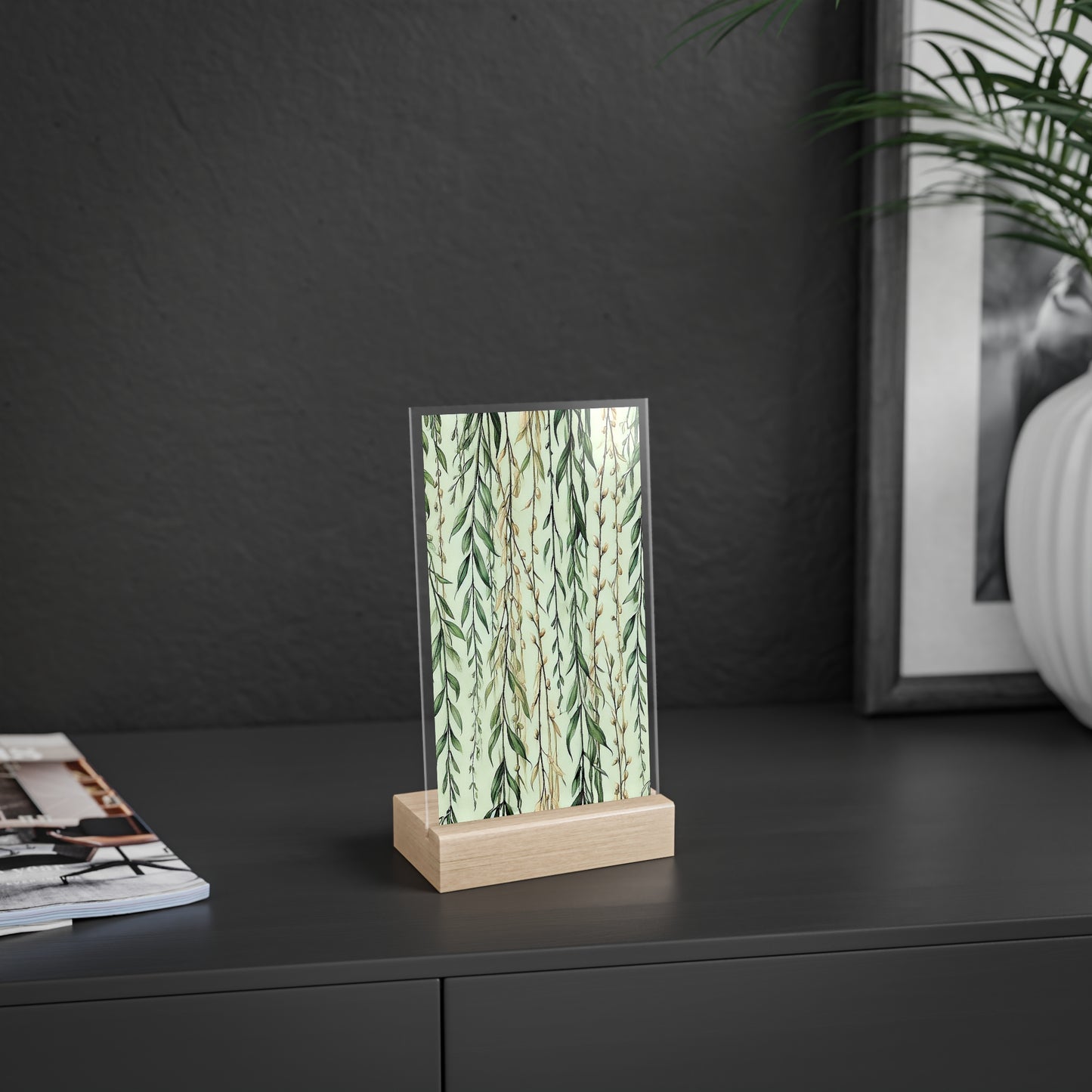 Acrylic Sign with Wooden Stand