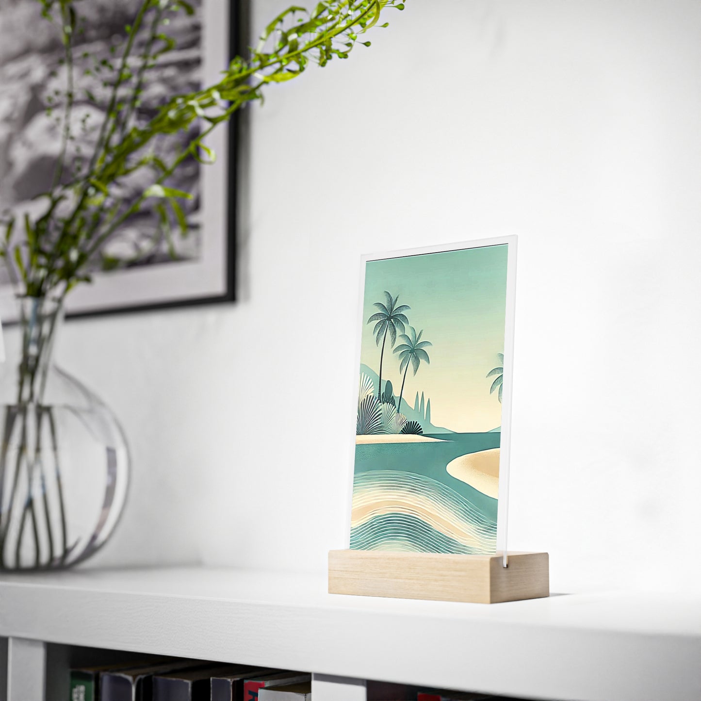 Acrylic Sign with Wooden Stand