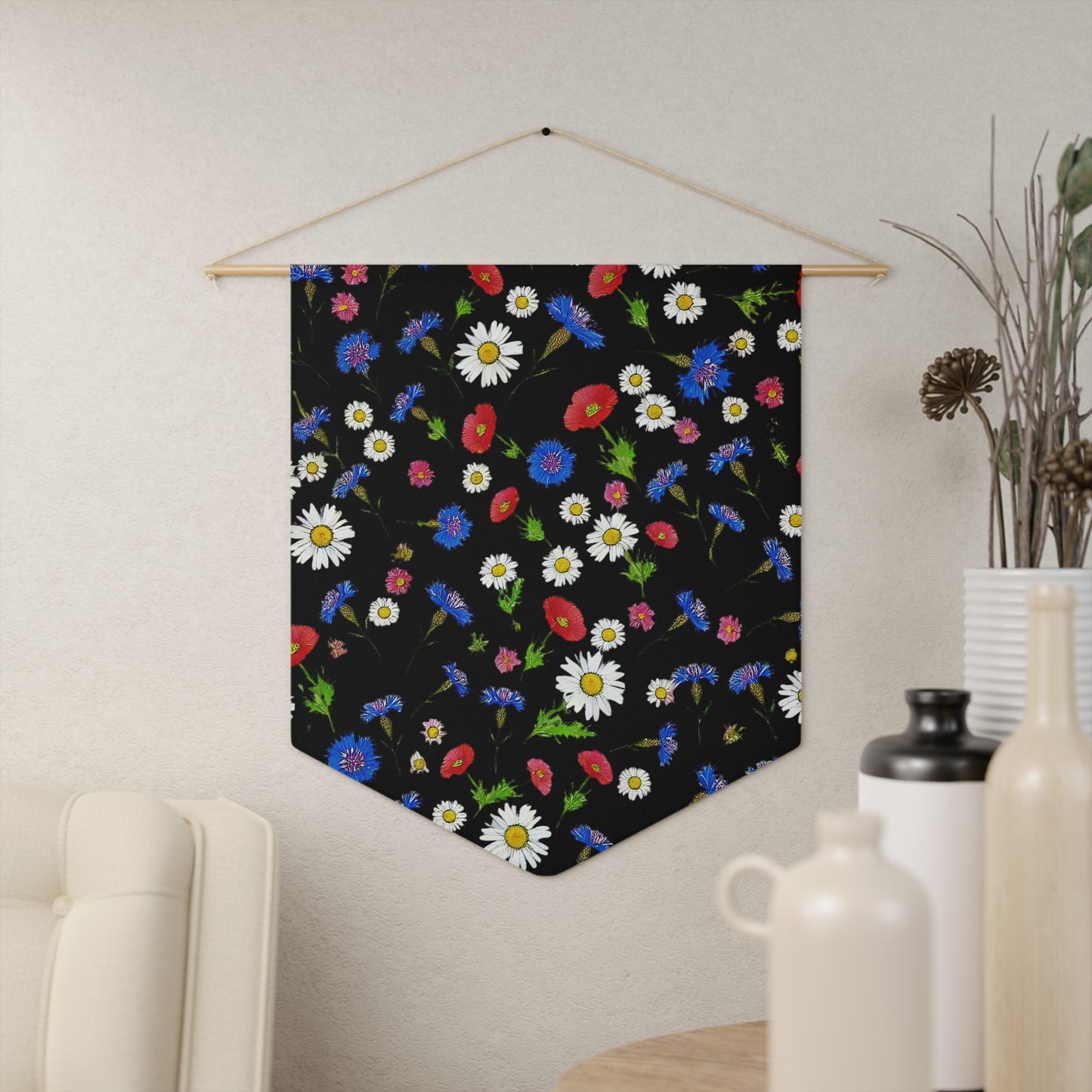 Flower Black Pennant