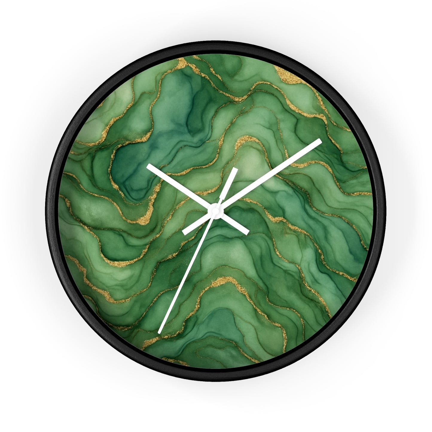 Marbled Flow Wall Clock – Verdant Layer
