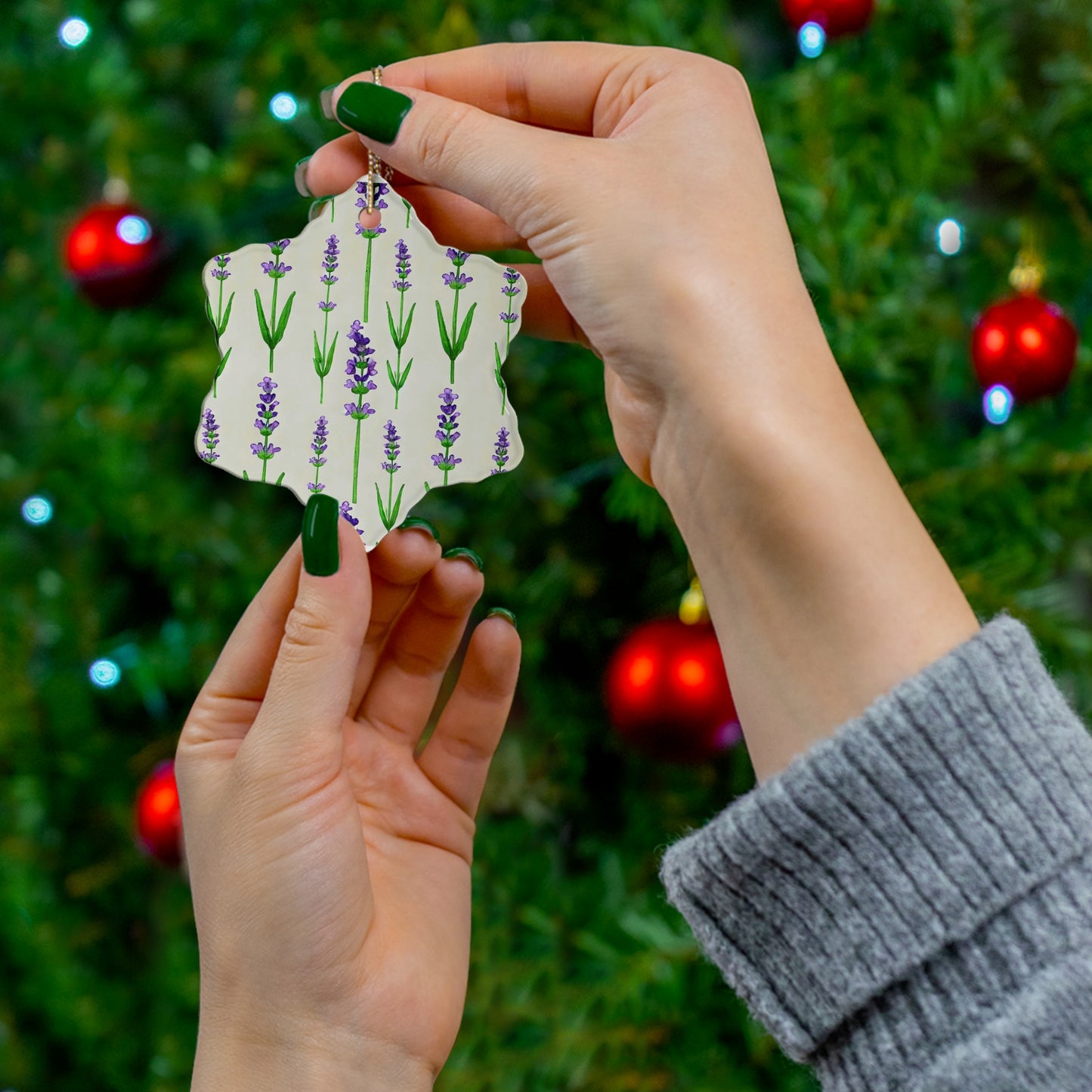 Lavender Calm Ceramic Ornament