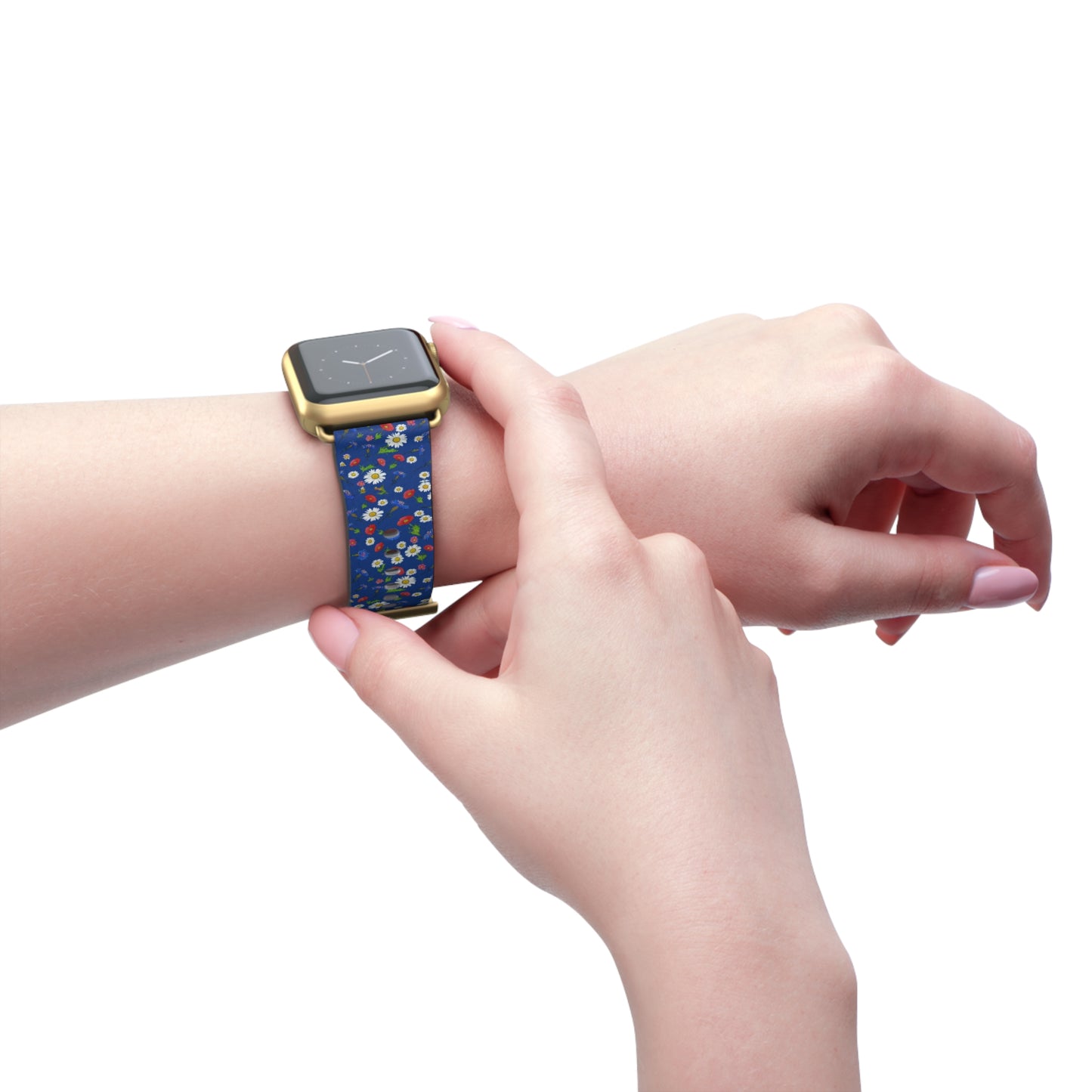 Floral Watch Band Blue
