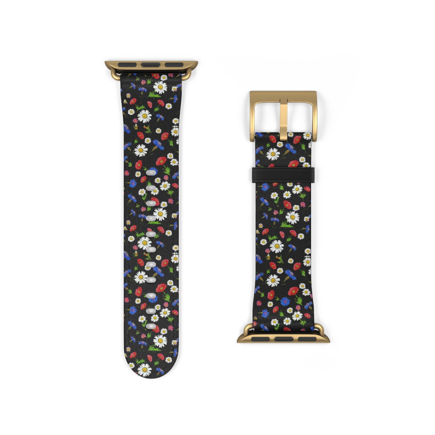Floral Watch Band Black