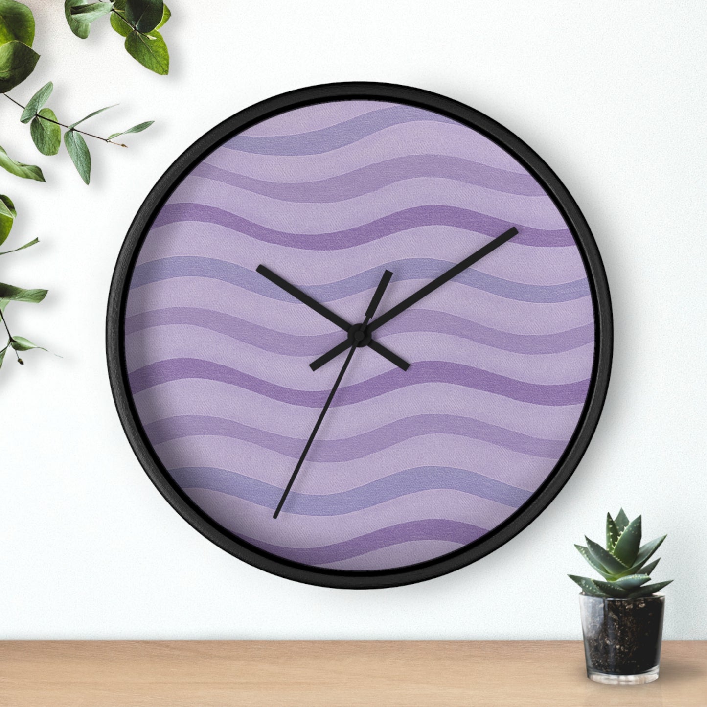 Wavy Stride Wall Clock - Lavender Dusk