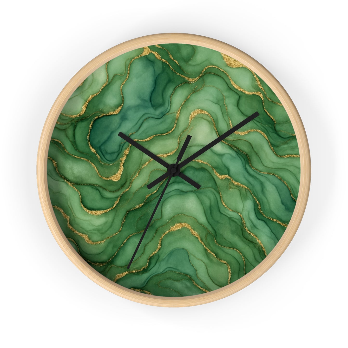 Marbled Flow Wall Clock – Verdant Layer