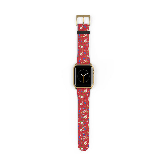 Floral Watch Band Red