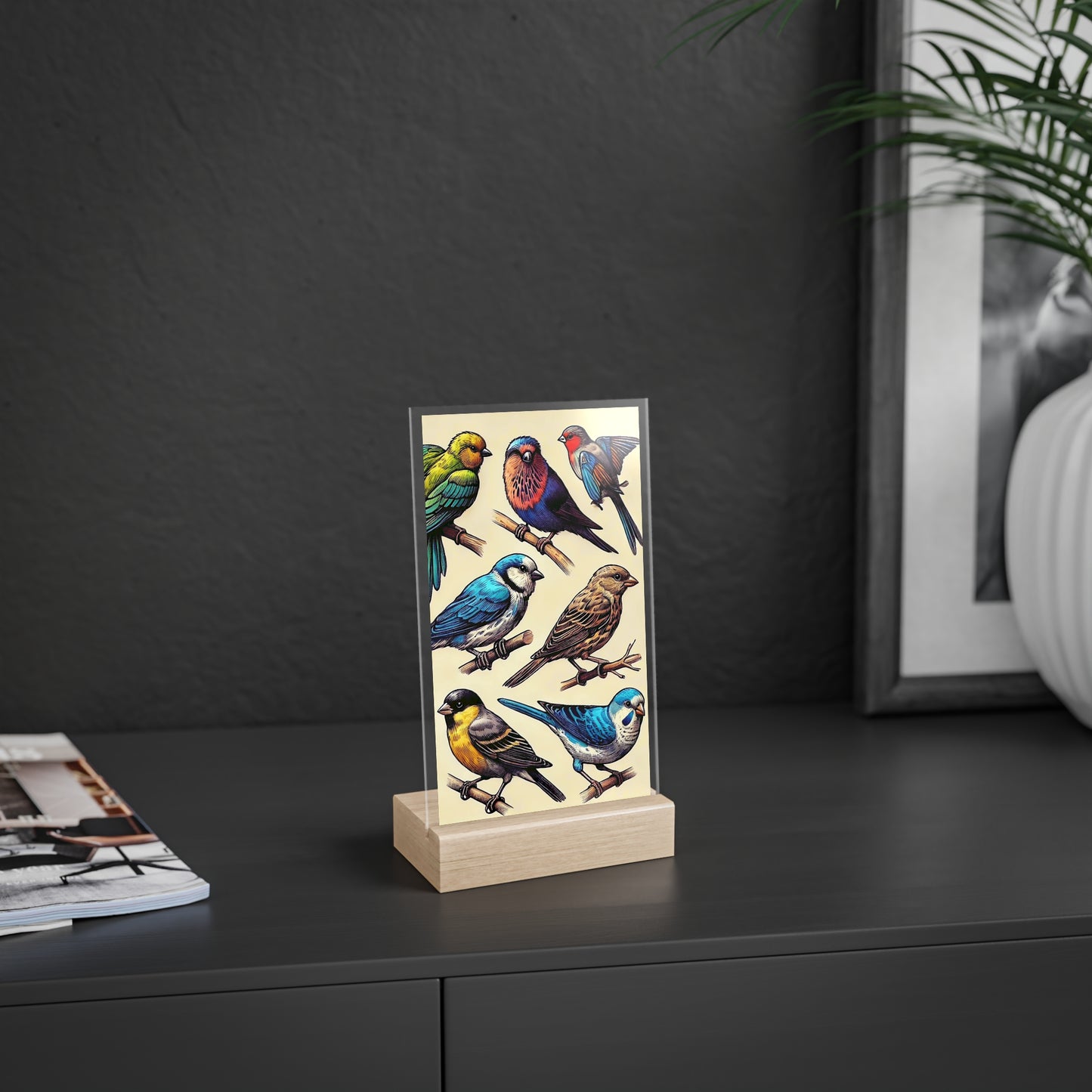 Acrylic Sign with Wooden Stand