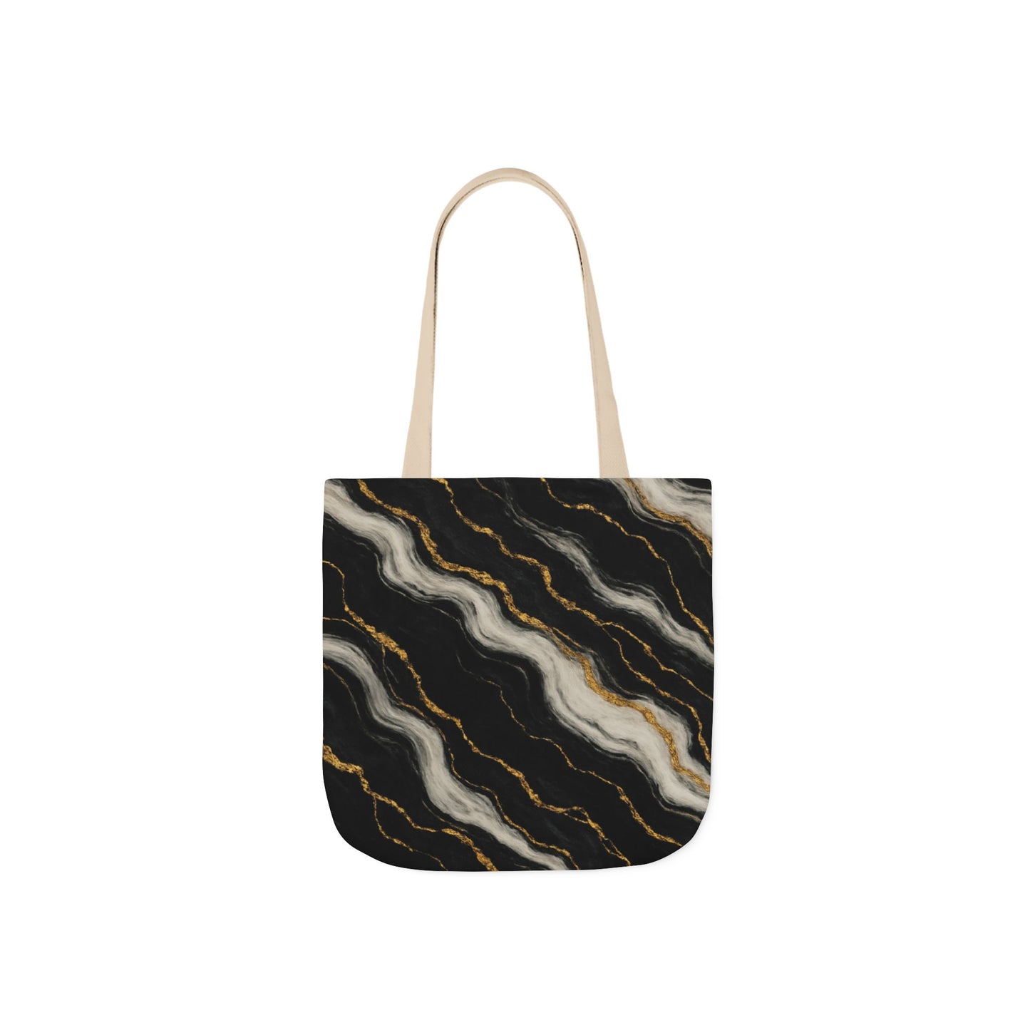 Midnight Marble Canvas Tote Bag with 5-Color Straps