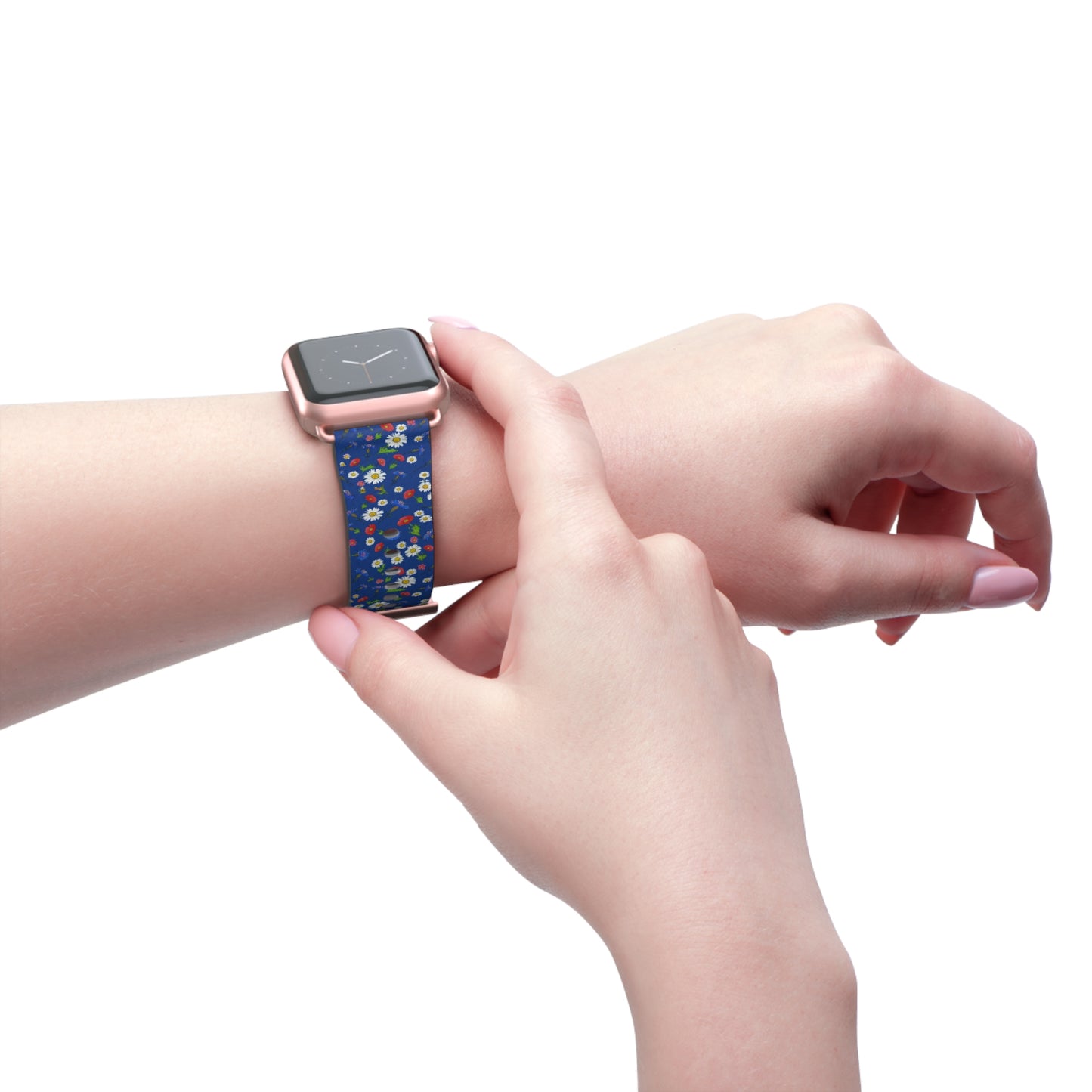Floral Watch Band Blue