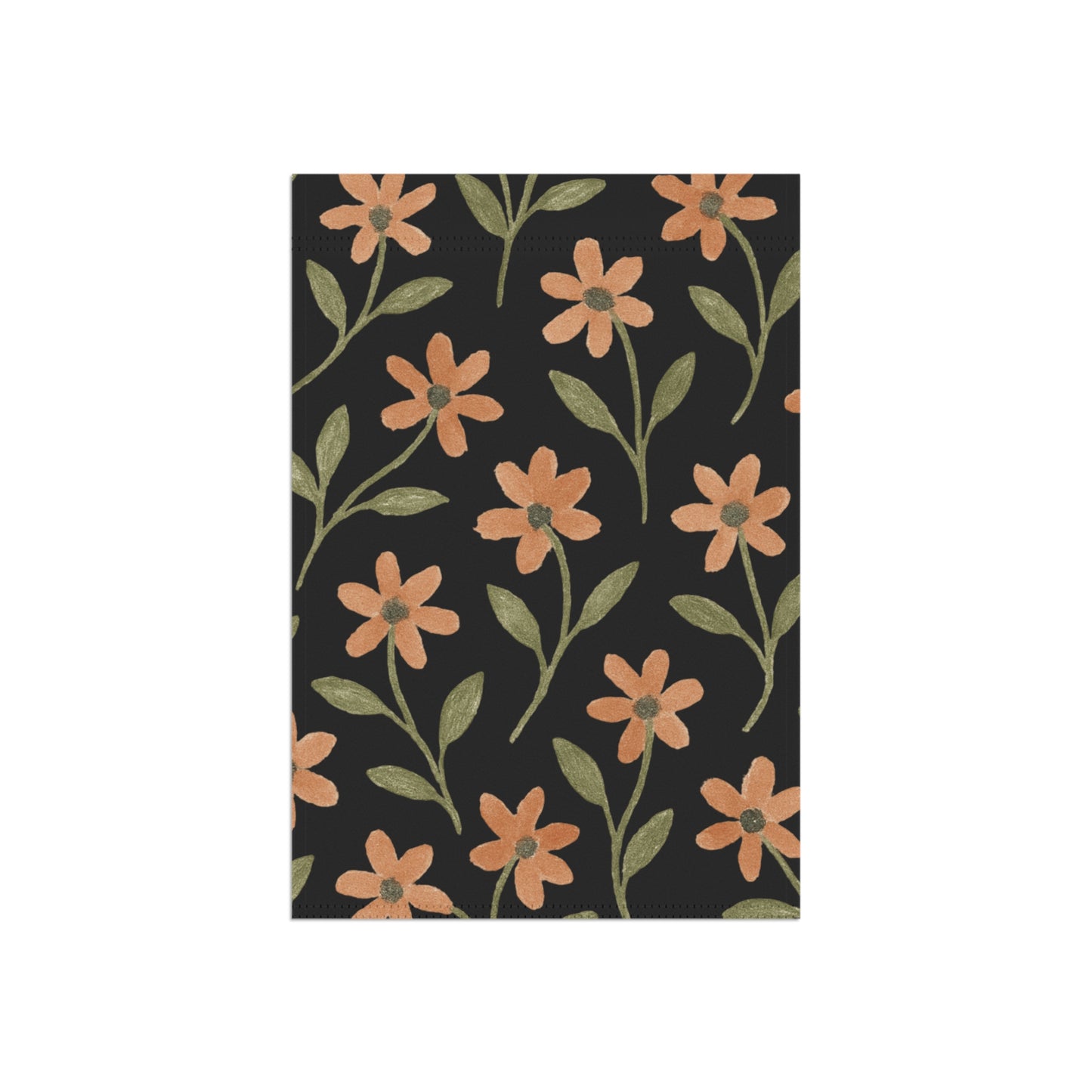 Floral Garden Banner - Black and Yellow Flower Design for Home Decor