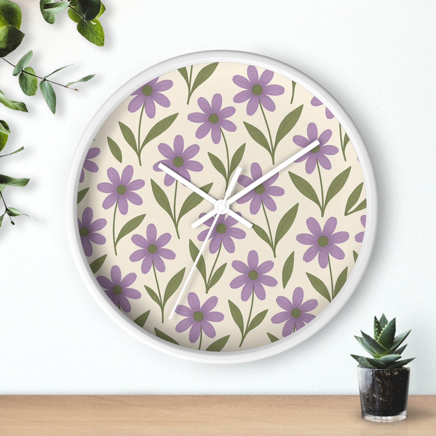 Meadow Bloom Wall Clock - Lavender