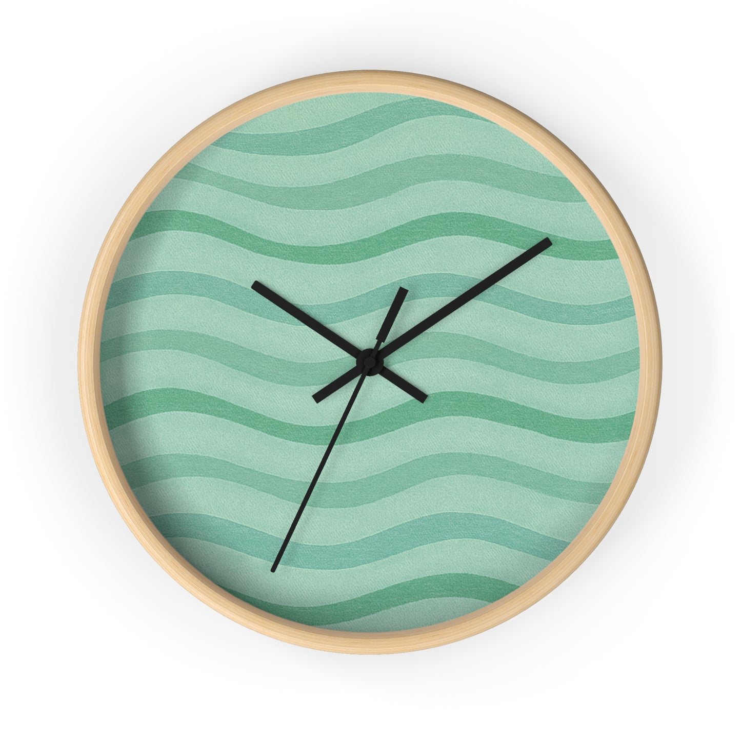 Wavy Stride Wall Clock - Green Meadow