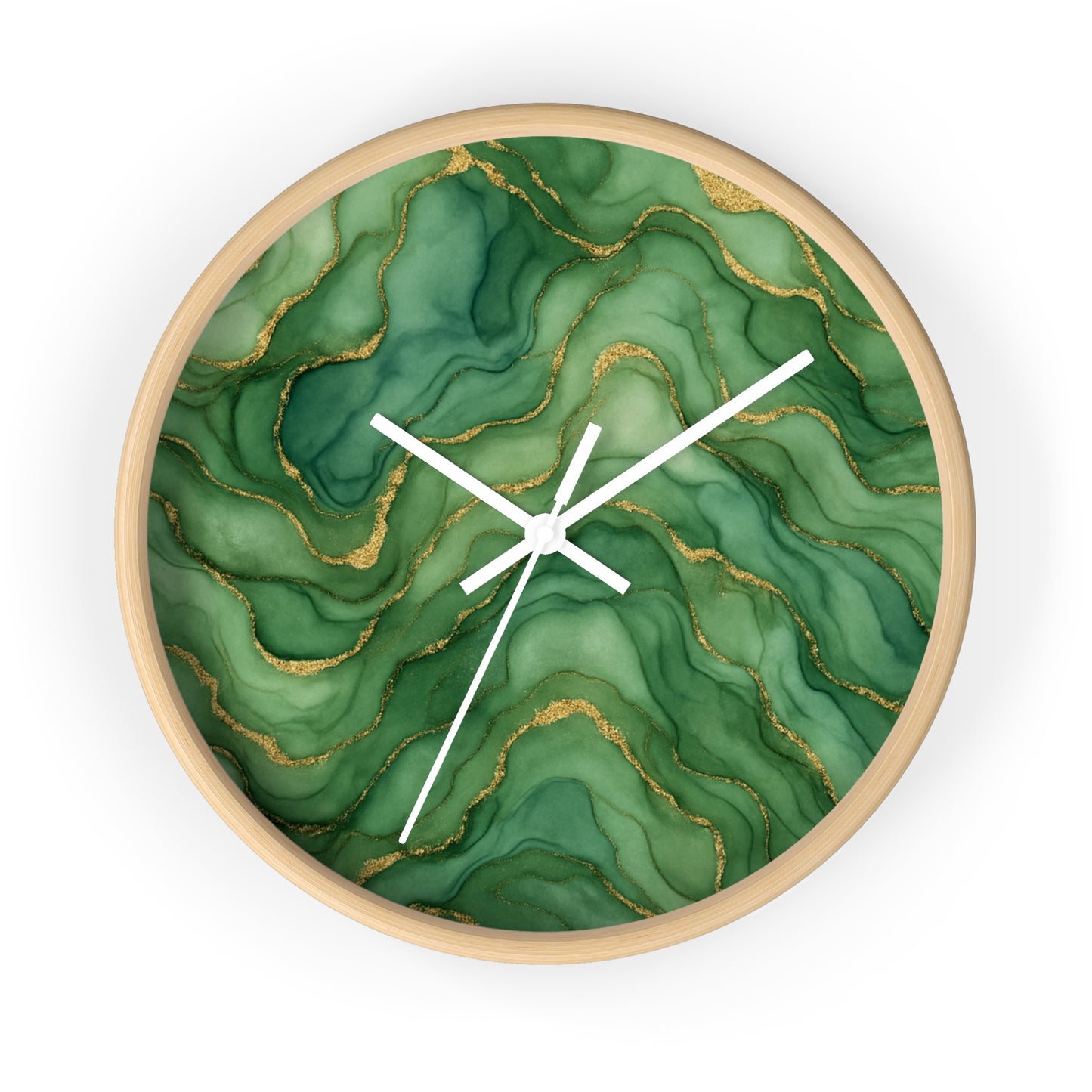 Marbled Flow Wall Clock – Verdant Layer