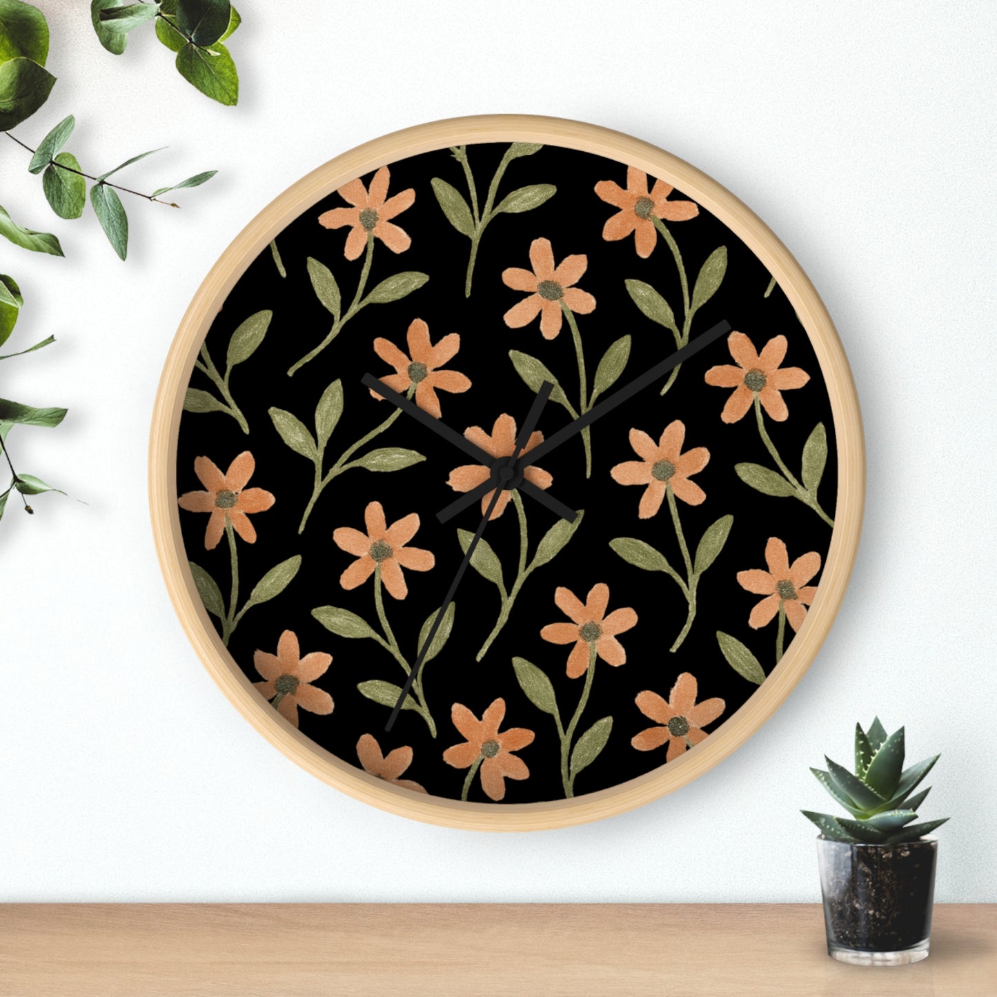 Meadow Bloom Wall Clock - Rose Glow