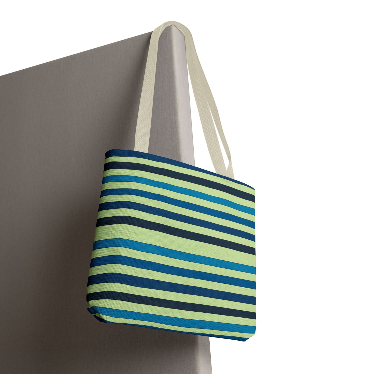 Green/Blue Ocean Breeze StripesTote Bag
