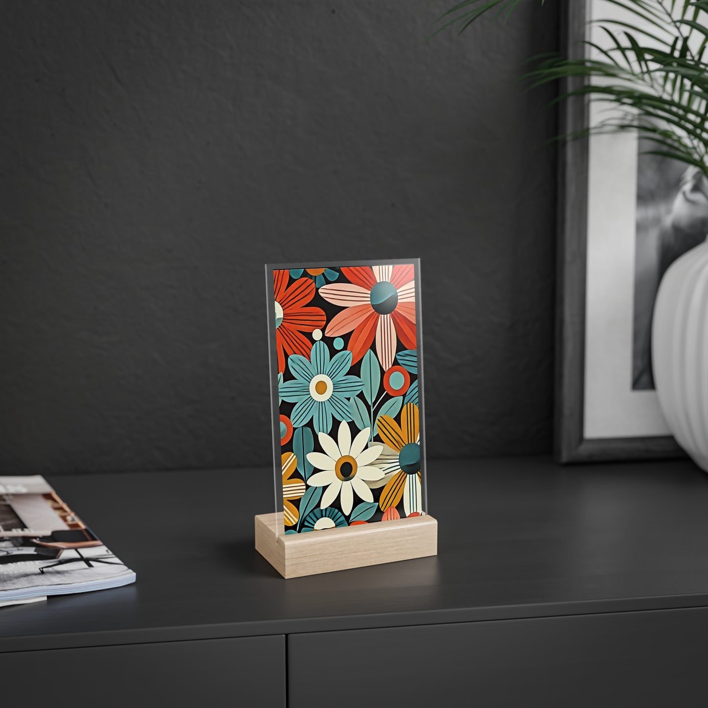 Acrylic Sign with Wooden Stand