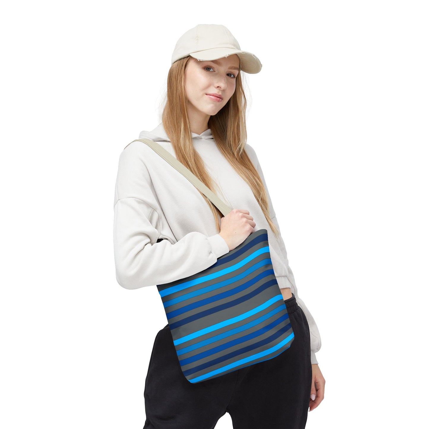 Grey/Blue Tote Bag