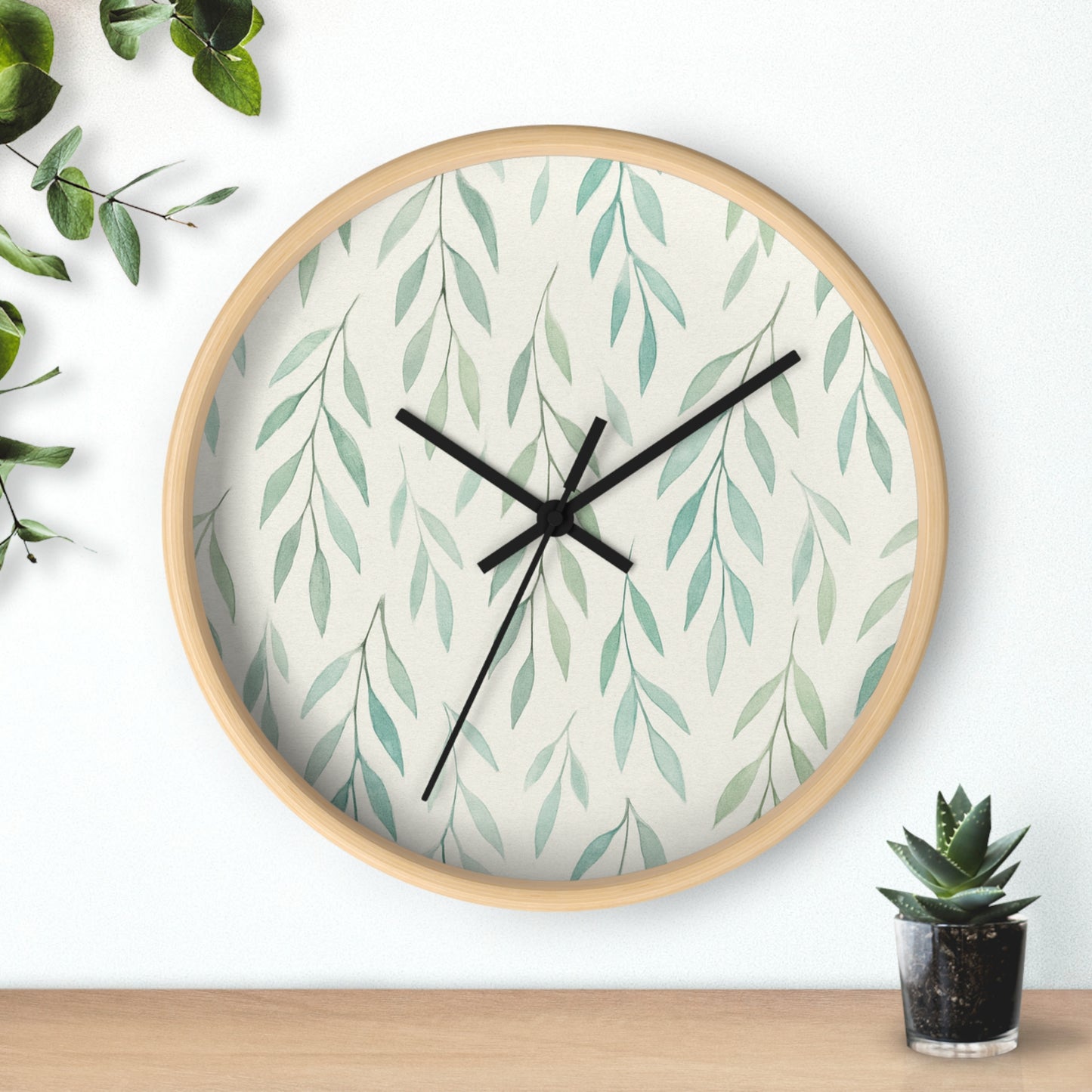 Botanical Leaf Wall Clock – Nature-inspired Home Decor
