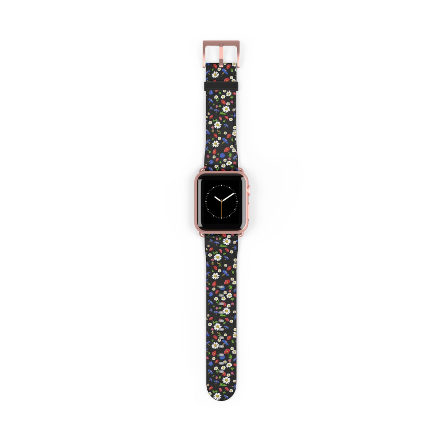Floral Watch Band Black