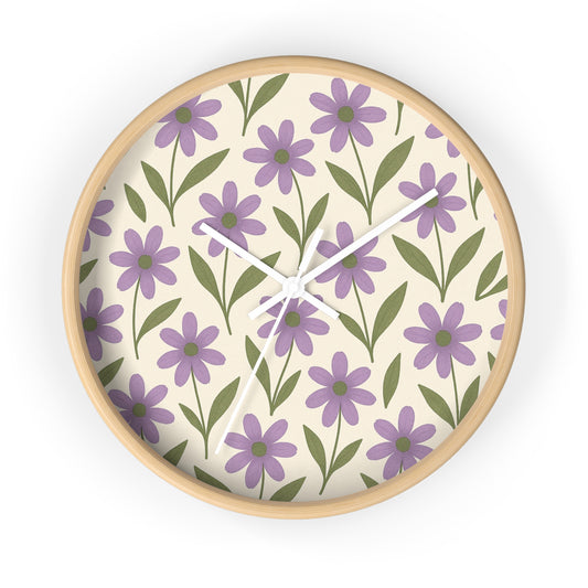 Meadow Bloom Wall Clock - Lavender