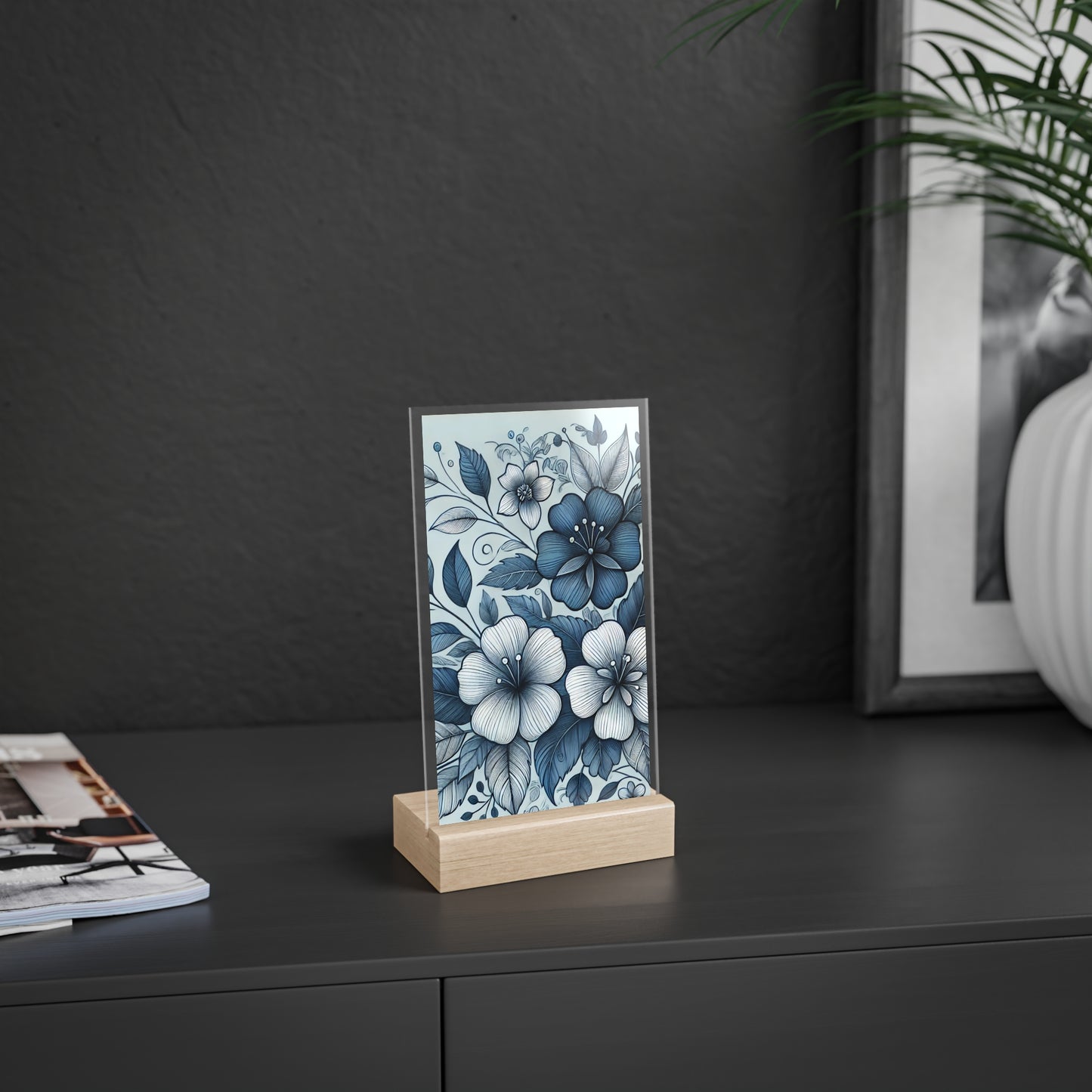 Acrylic Sign with Wooden Stand
