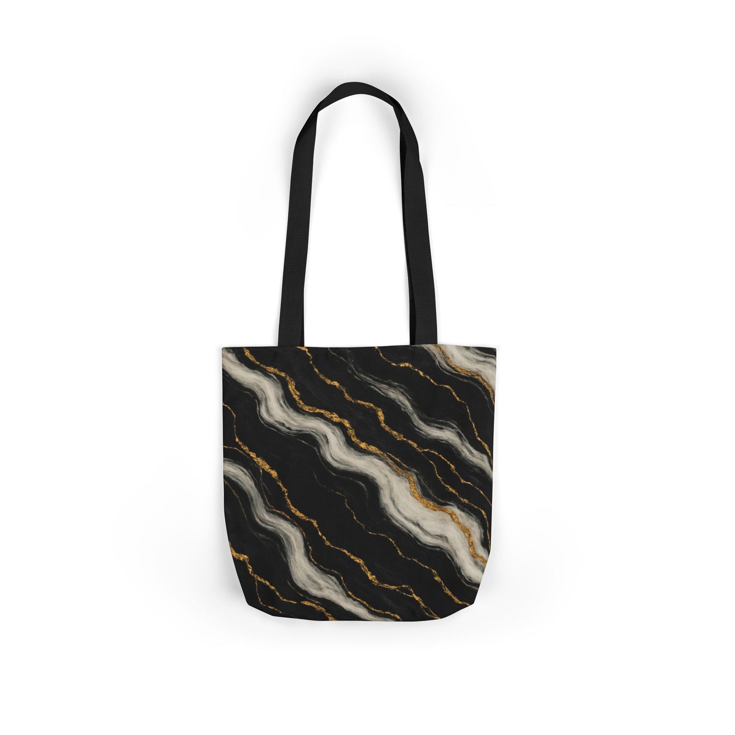 Midnight Marble Canvas Tote Bag with 5-Color Straps