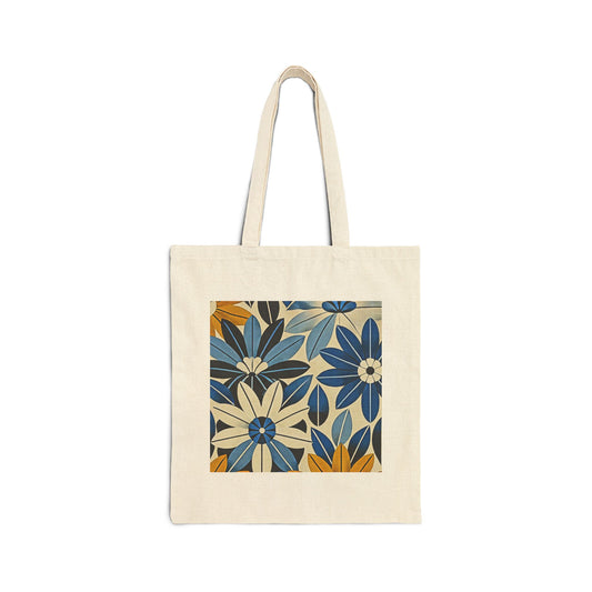 Vibrant Floral Cotton Canvas Tote Bag