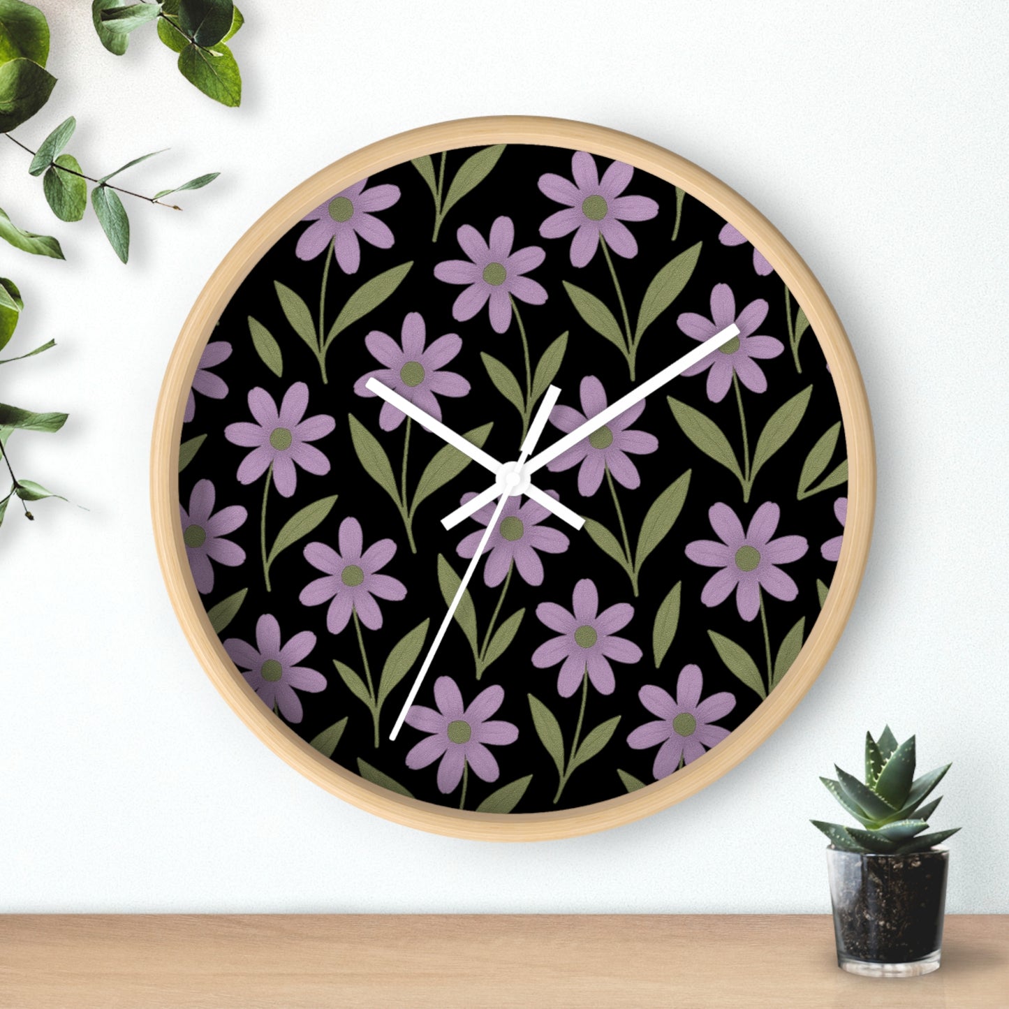 Meadow Bloom Wall Clock - Lavender