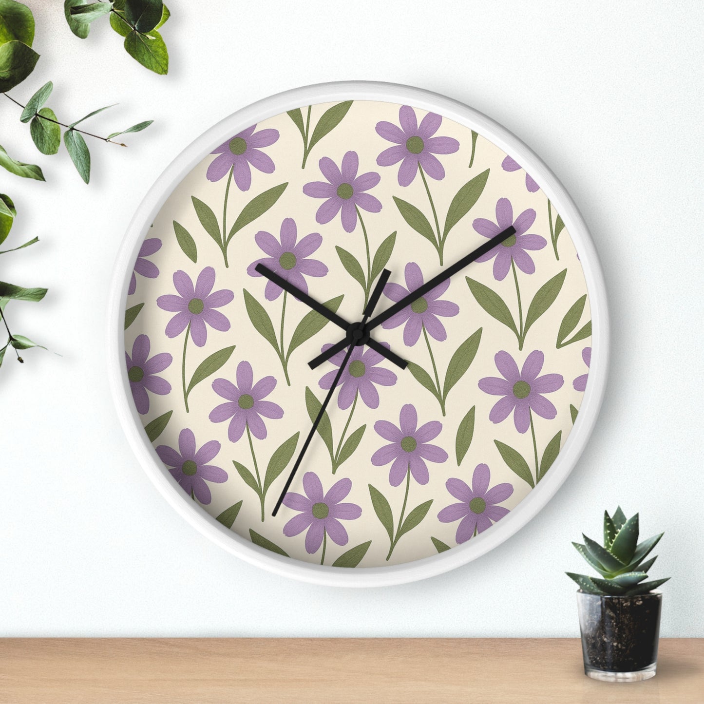 Meadow Bloom Wall Clock - Lavender