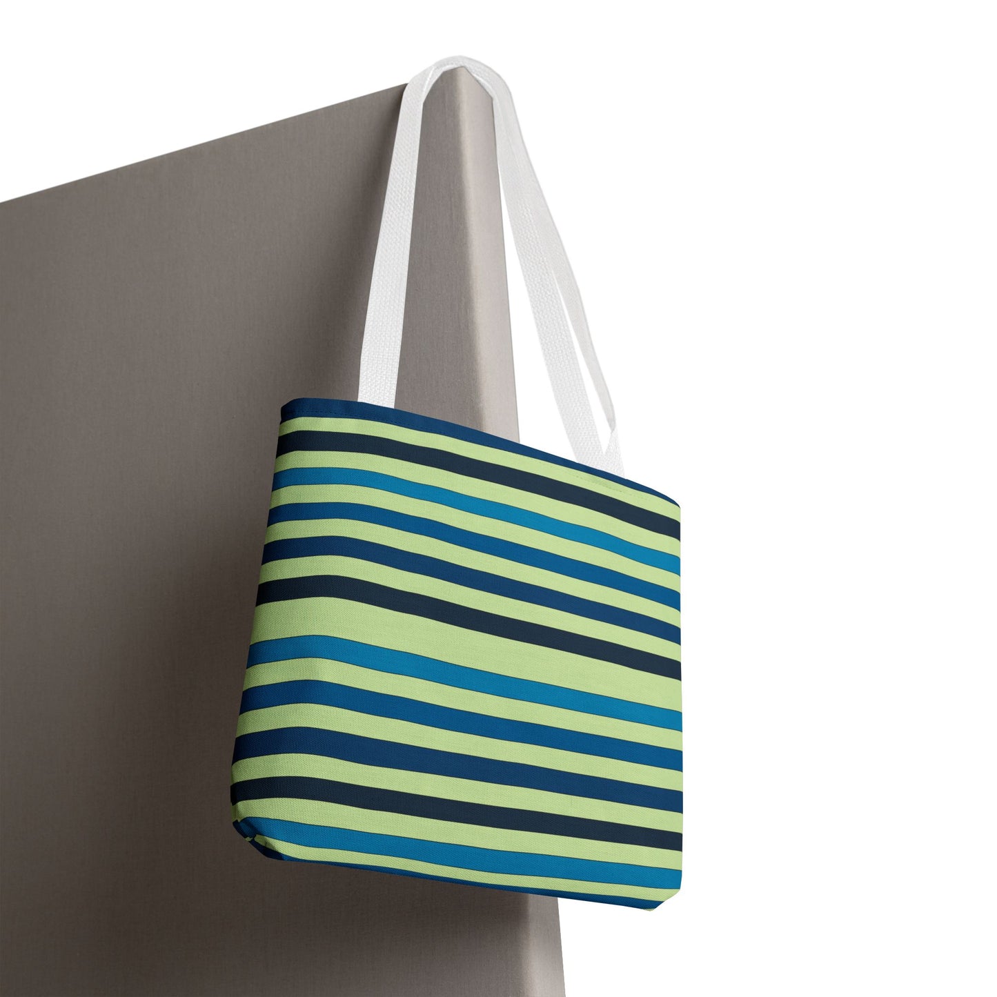 Green/Blue Ocean Breeze StripesTote Bag