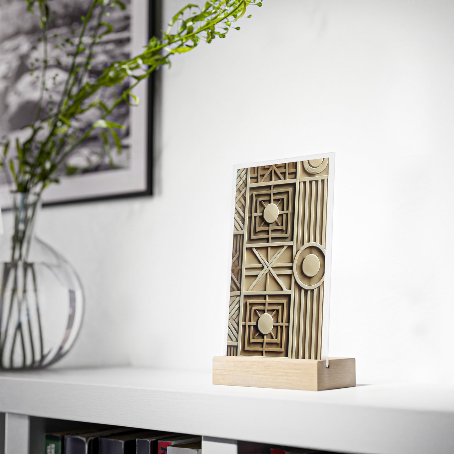 Acrylic Sign with Wooden Stand