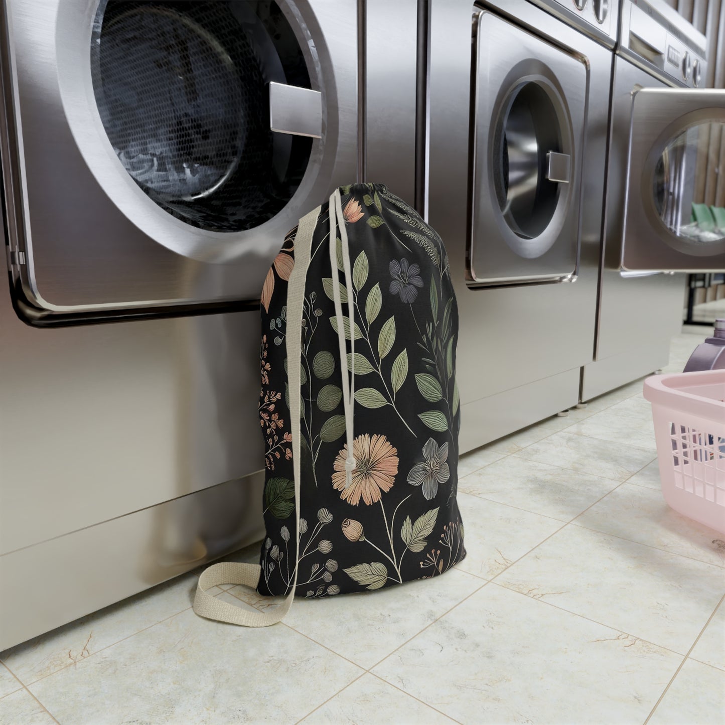 Floral Laundry Bag - Stylish Utility for Home or Travel