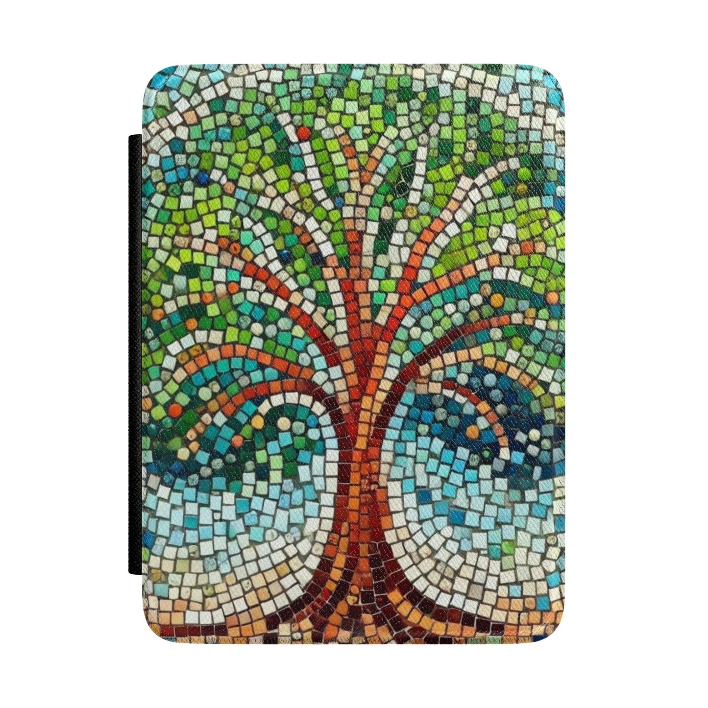 Mosaic Tree Kindle Case — Colorful Stained-Glass Eco-Friendly E-Reader Cover