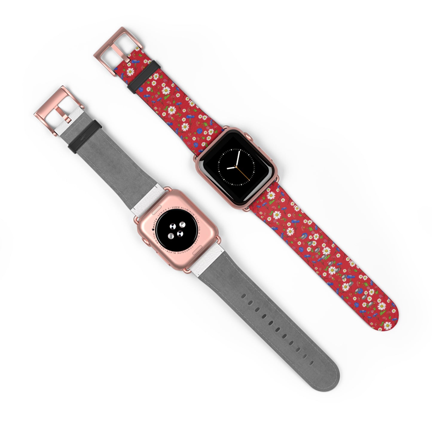 Floral Watch Band Red