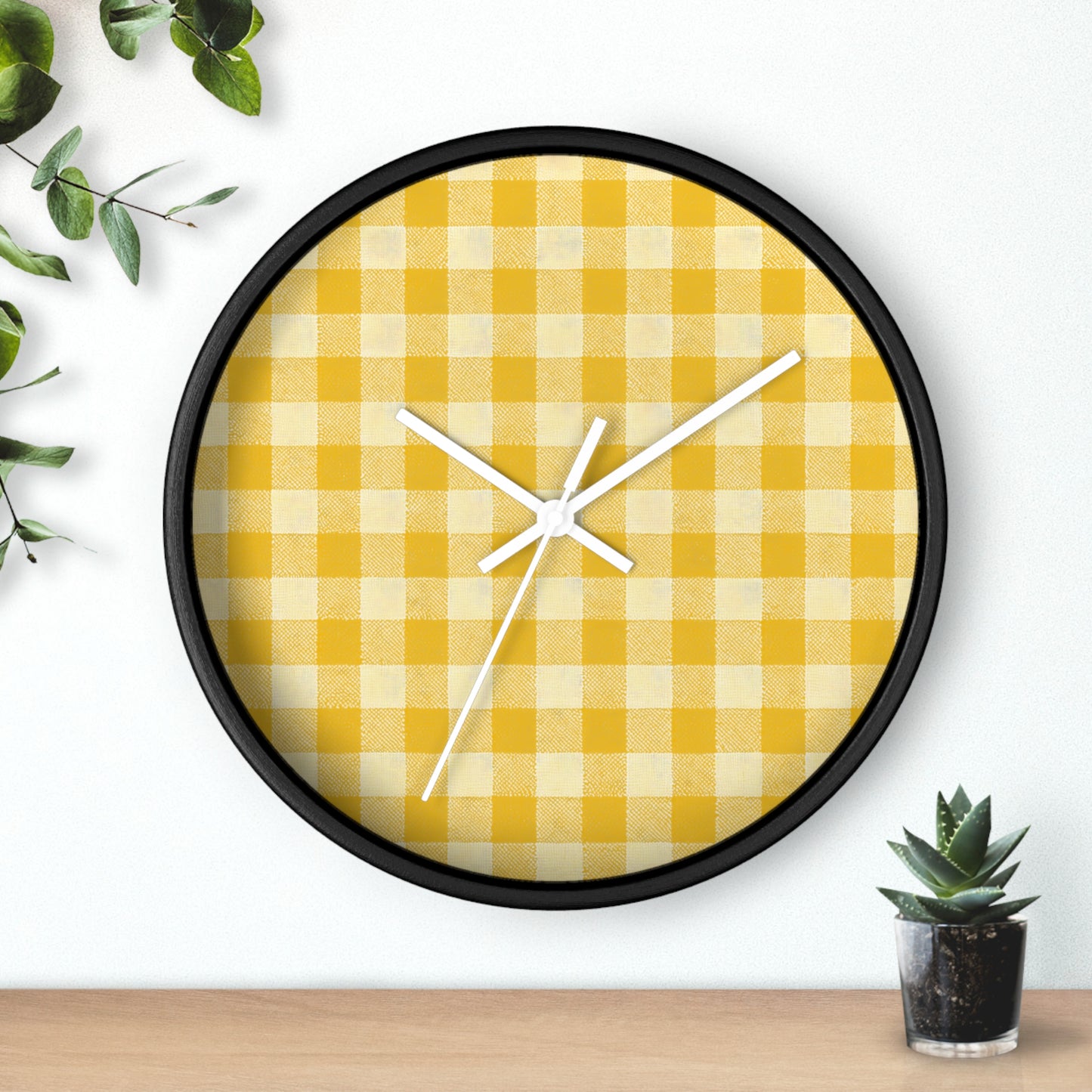 Heritage Check Wall Clock - Yellow