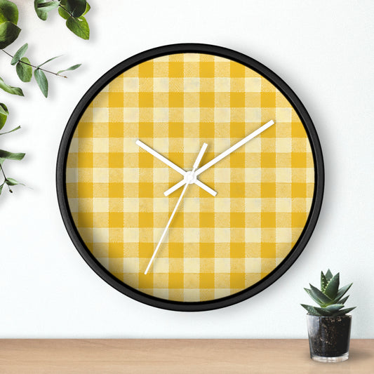Heritage Check Wall Clock - Yellow