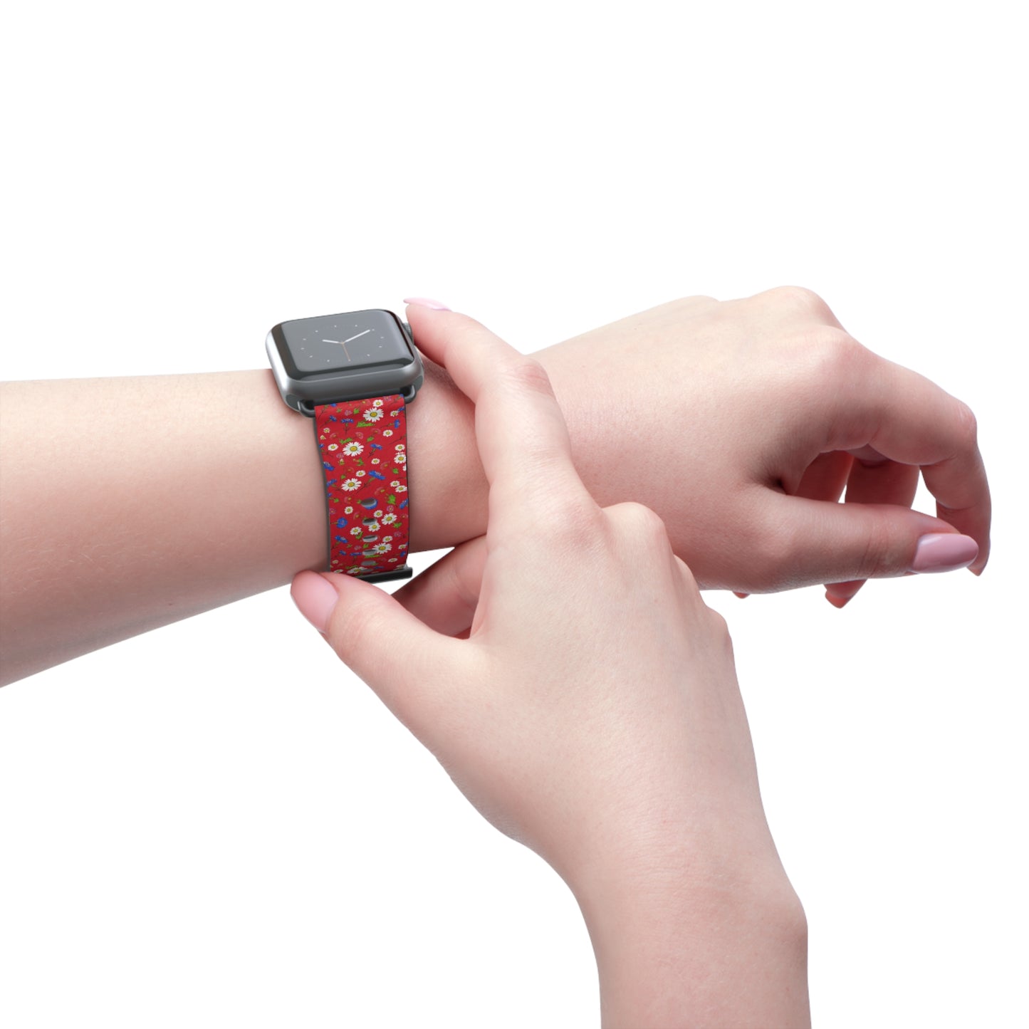 Floral Watch Band Red
