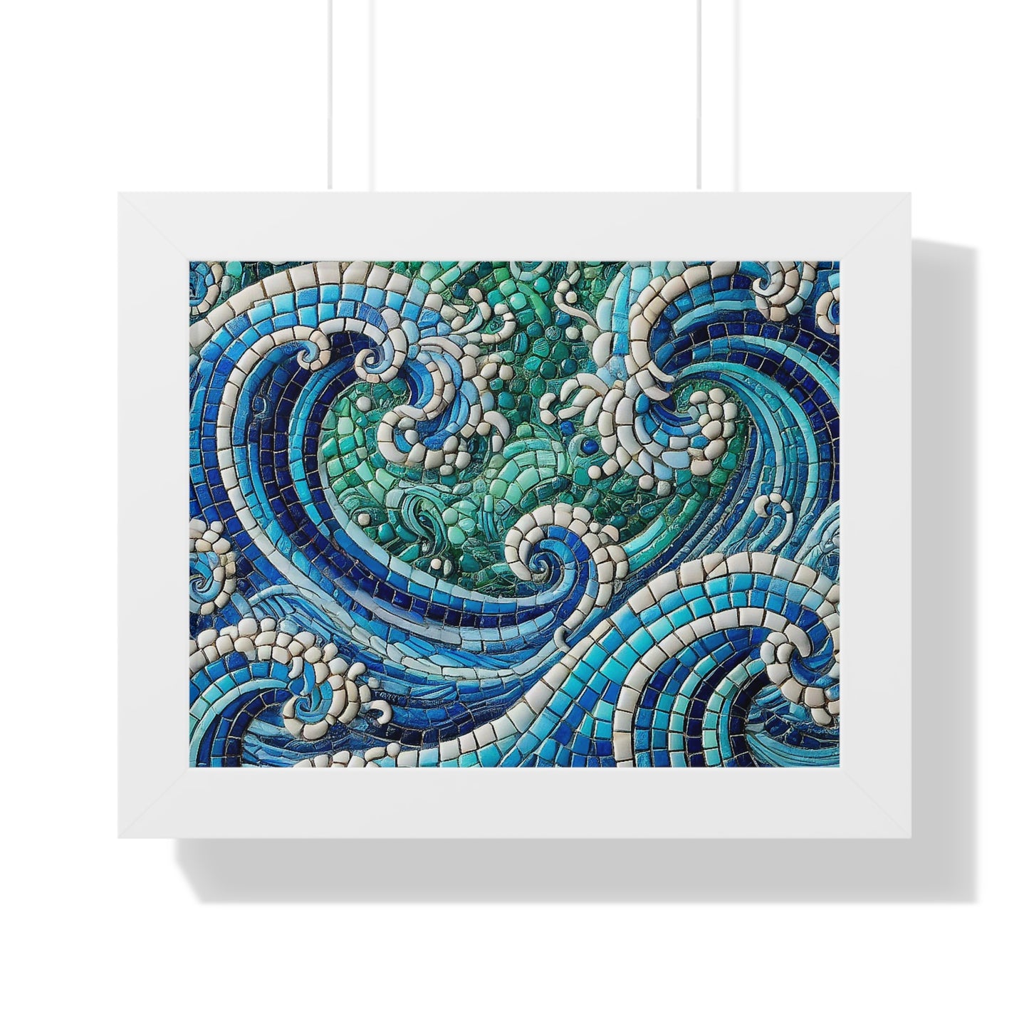 Ocean Waves Mosaic Framed Poster