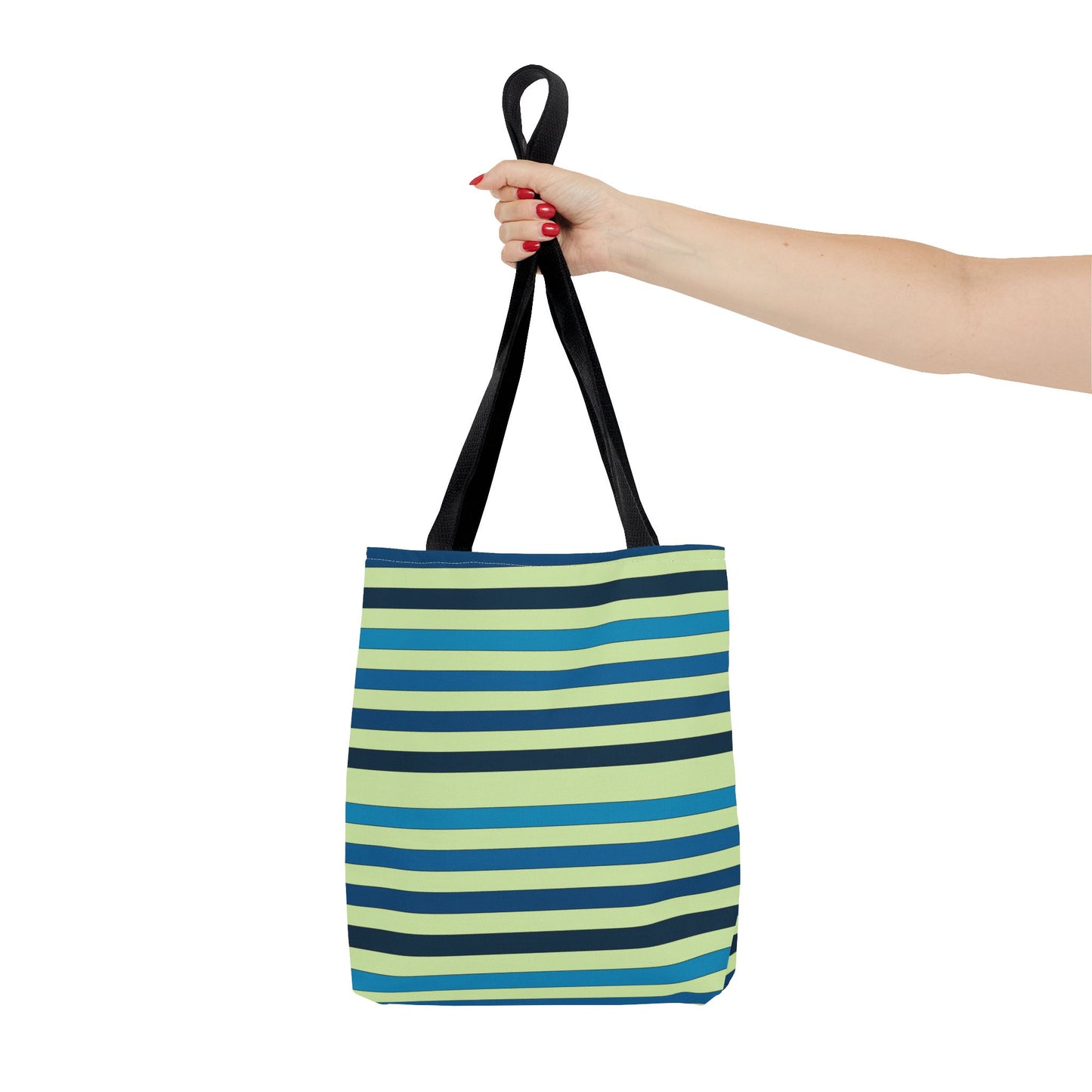 Green/Blue Ocean Breeze StripesTote Bag