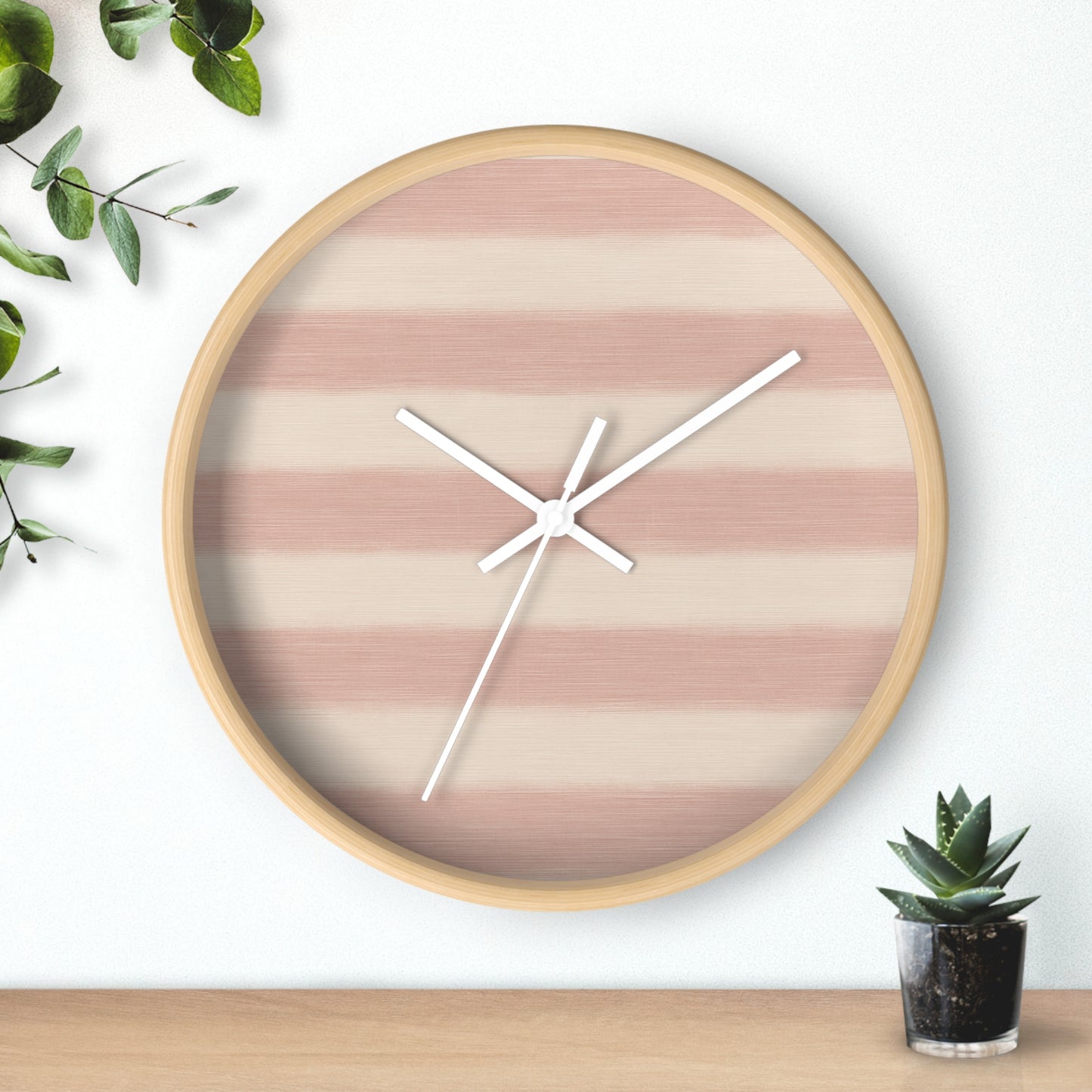 Loom Light Stripes Wall Clock – Rose Fade