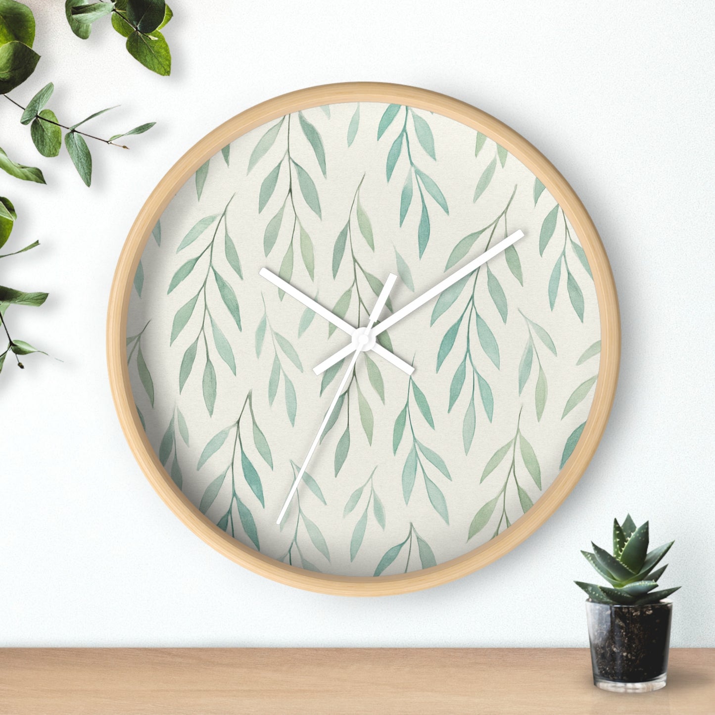 Botanical Leaf Wall Clock – Nature-inspired Home Decor