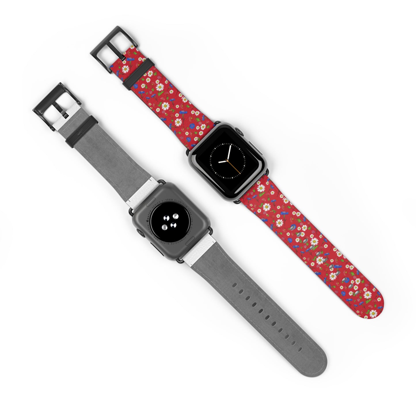 Floral Watch Band Red