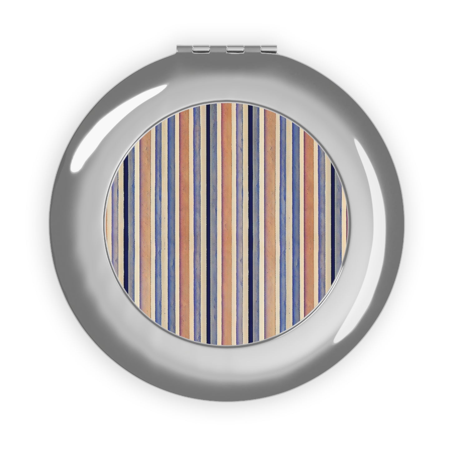 Compact Travel Mirror - Coastal Stripes Design