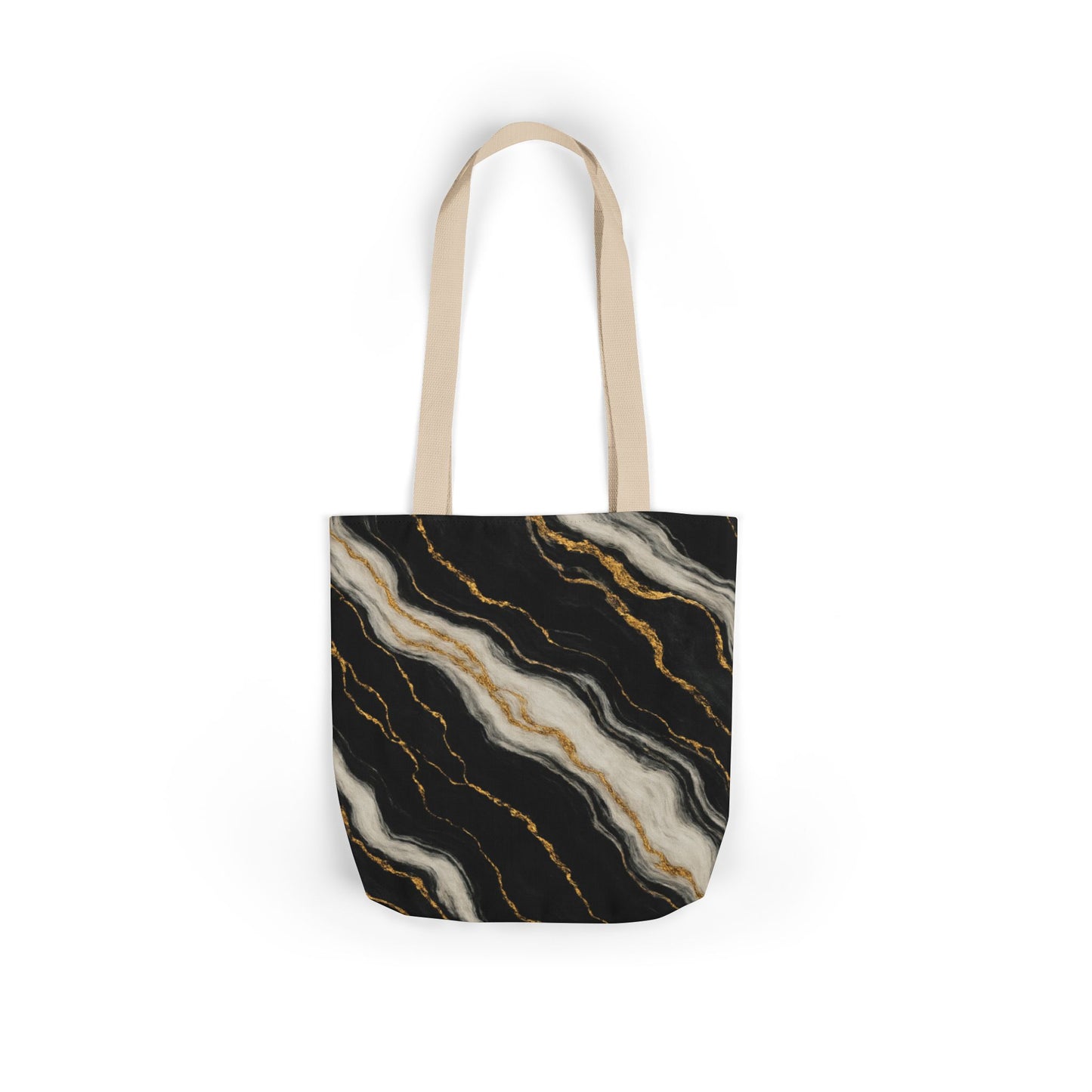 Midnight Marble Canvas Tote Bag with 5-Color Straps