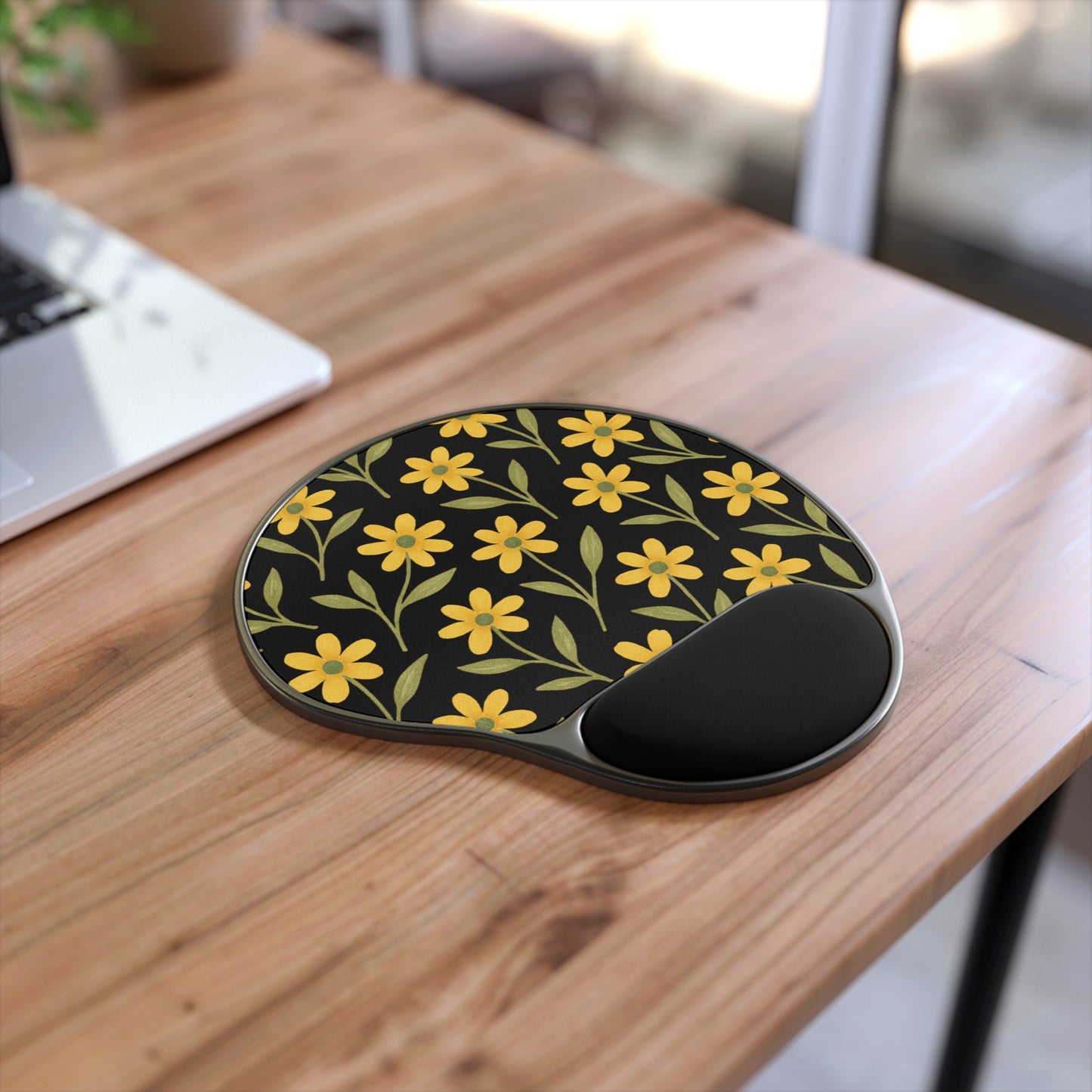 Floral Mouse Pad with Wrist Rest