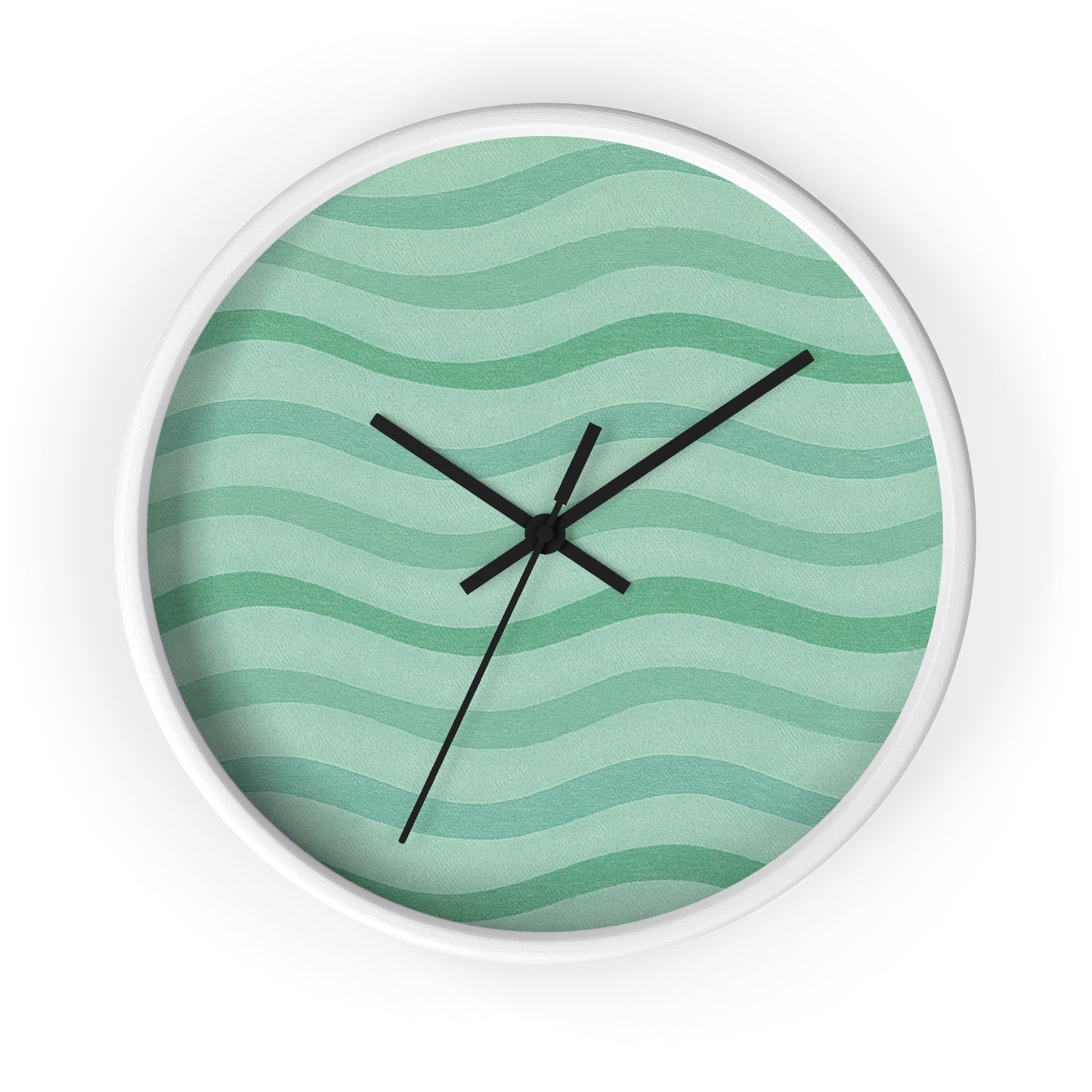 Wavy Stride Wall Clock - Green Meadow