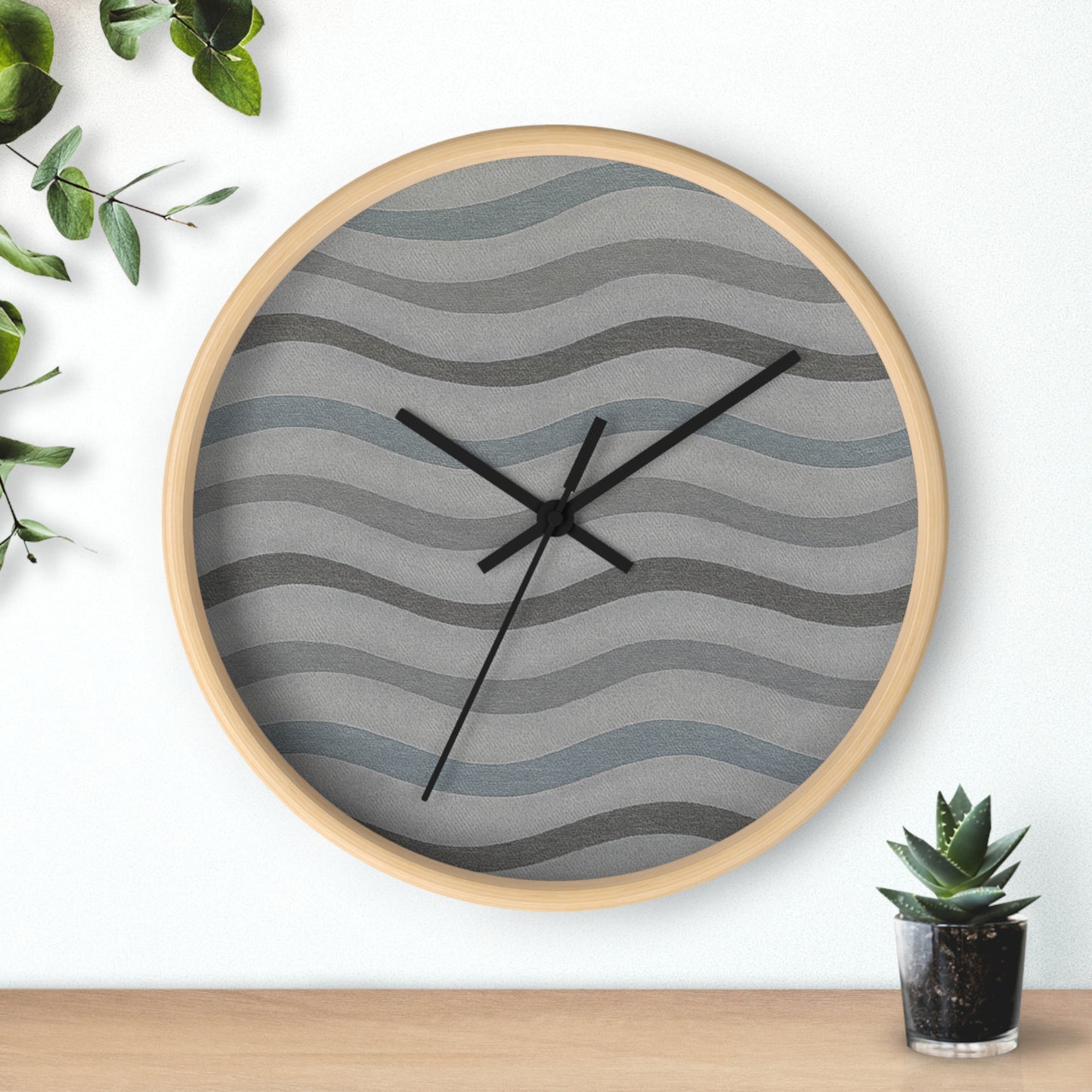 Wavy Stride Wall Clock - Onyx Wave