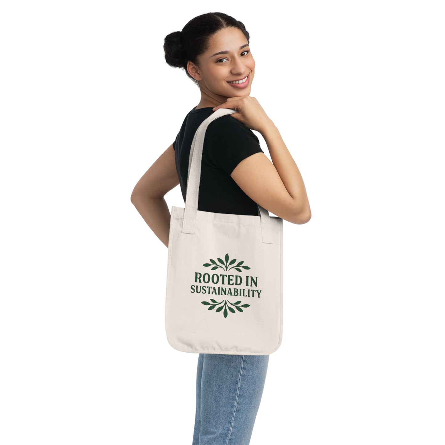 Rooted in Sustainability Tote Bag - Eco Tote Pledge w/ Logo