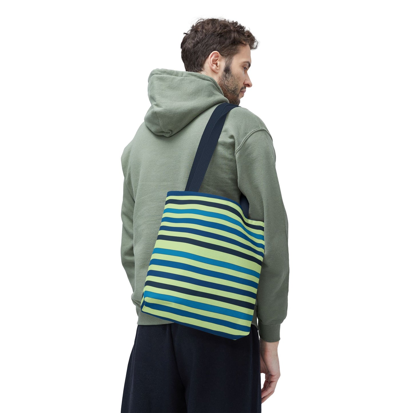 Green/Blue Ocean Breeze StripesTote Bag