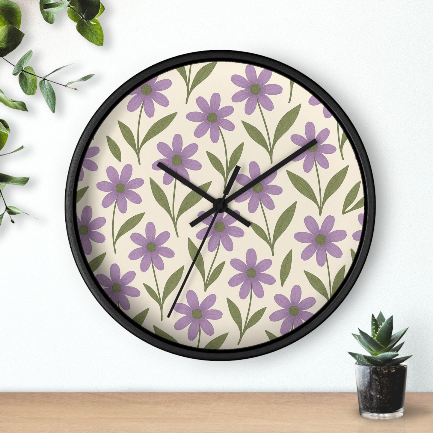 Meadow Bloom Wall Clock - Lavender